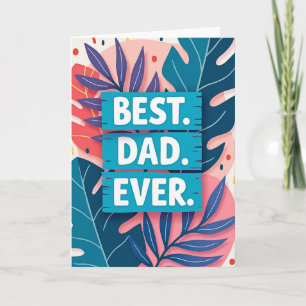 Türkis Beste Papa Aller Zeiten Blumenkarte Karte
