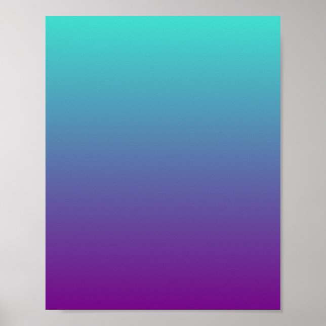 Türkis bis Lila Mermaid Ombre Poster (Vorne)