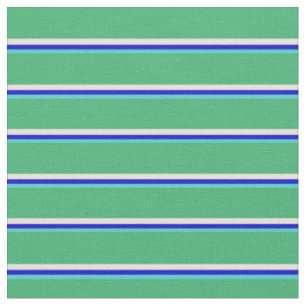 Türkis, Blau, Beige und Meeresgrün Streifen Stoff
