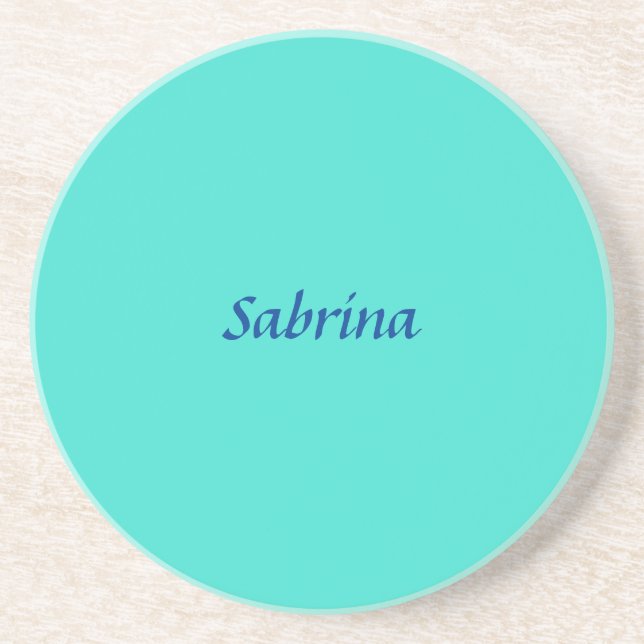Türkis Blau Beruflich Moderne Eleganter Name Getränkeuntersetzer (Vorne)