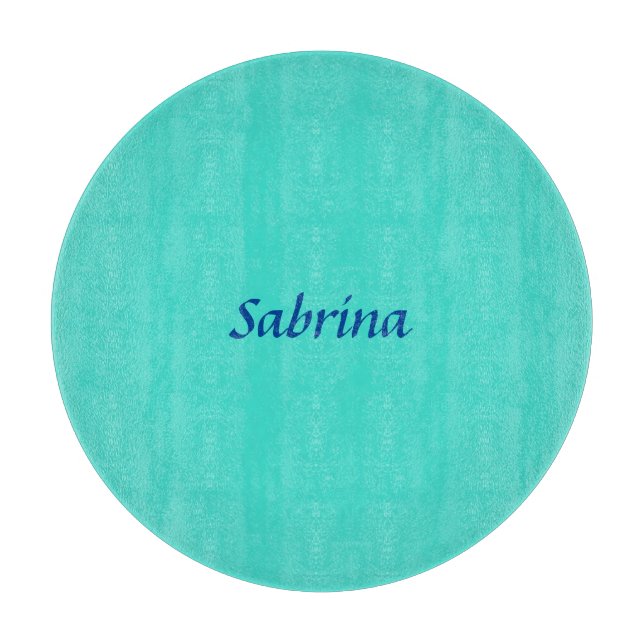 Türkis Blau Beruflich Moderne Eleganter Name Schneidebrett (Vorderseite)