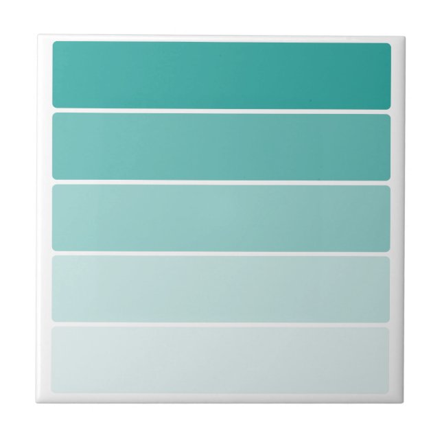 Türkis-Blau-Farben-Chip Fliese (Vorderseite)