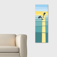 Türkis-blau Gelber Sonnenuntergang Dolphin Vector