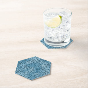 Türkis Blau Glitter Leoparden Druck Untersetzer