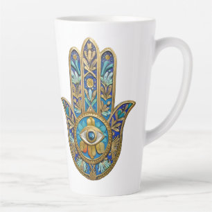 Türkis Blau Gold Hamsa Saphir Drittes Auge Milchtasse