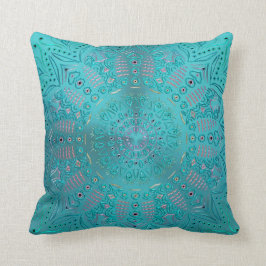 Türkis-Blau-Mandala Kissen