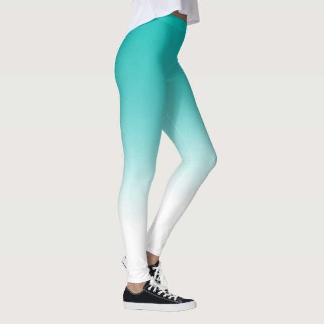 Türkis-Blau Ombre ganz über Druck-Leggings Leggings (Rechts)