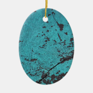 Türkis Blau Rostig Keramik Ornament