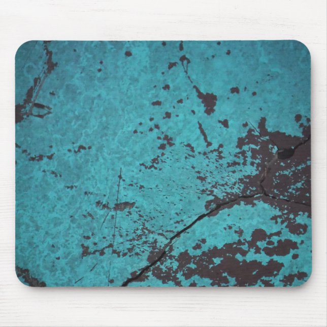 Türkis Blau Rostig Mousepad (Vorne)