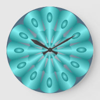 Türkis-Blau-Silk Täuschungs-Wanduhr