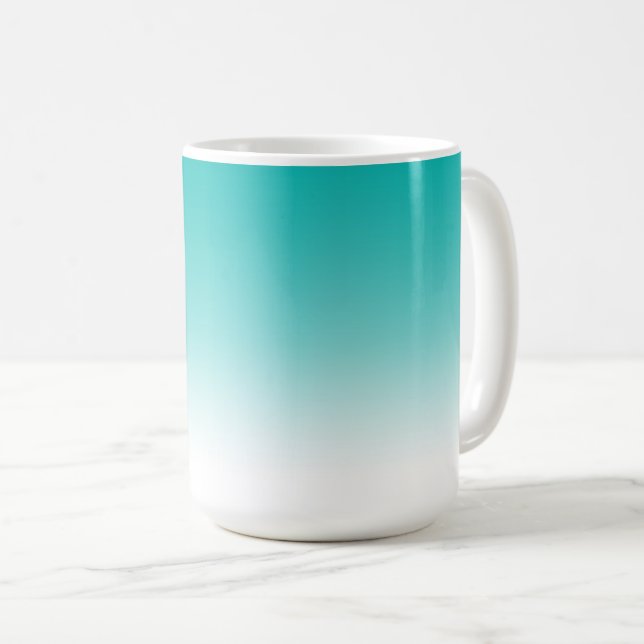 Türkis-Blau-Steigungs-FarbeOmbre Tasse (VorderseiteRechts)
