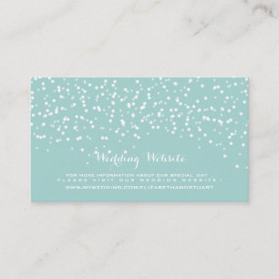 Türkis-Blau-und Weiß-Hochzeitconfetti-Muster Begleitkarte