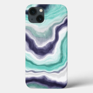 Türkis, blau und weiß Marmor Case-Mate iPhone Hülle