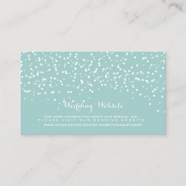 Türkis Blau und Weiß Wedding Confetti Muster Begleitkarte (Vorderseite)