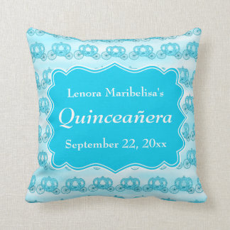 Türkis-Blau-Wagen Quinceanera Kissen
