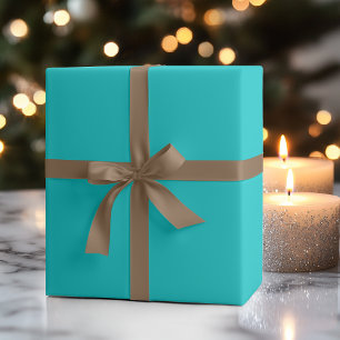 Türkis Blaue Einheitsfarbe   Klassisch   Elegant Geschenkpapier