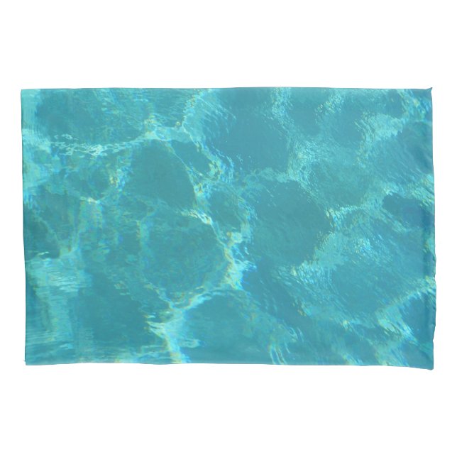 Türkis-Blauer Wasserpillowcase Kissenbezug (Vorderseite)