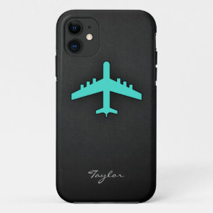 Türkis; blaues grünes Flugzeug Case-Mate iPhone Hülle