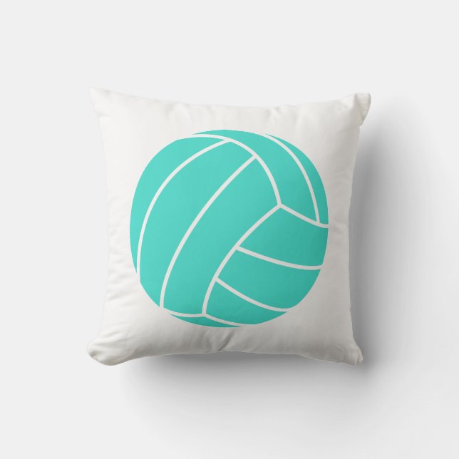 Türkis; Blaues grünes Volleyball Kissen (Vorderseite)
