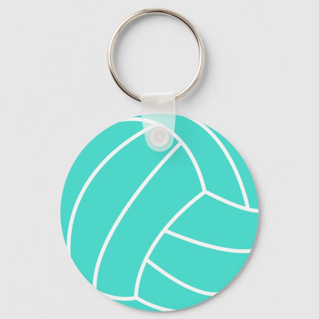 Türkis; Blaues grünes Volleyball Schlüsselanhänger (Vorderseite)