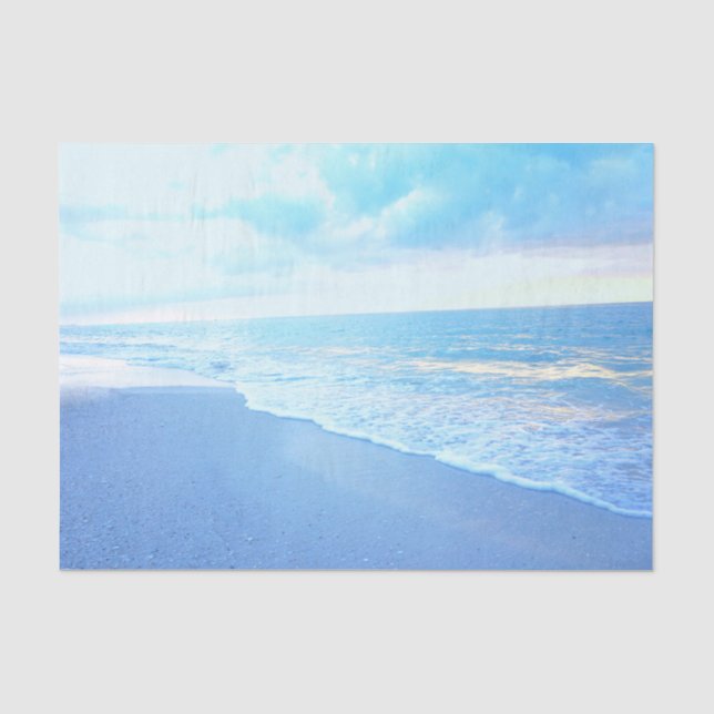 Türkis Blue Beach Sunset Tissue Paper Seidenpapier (Vorderseite)