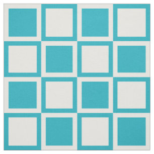 Türkis Blue Bold Mod Squares ~ großformatige Stoff