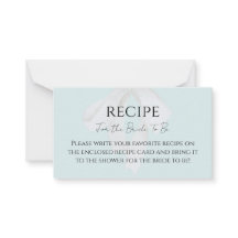 Türkis Blue Bow Brautparty Rezept Card
