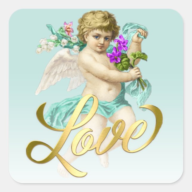 Türkis Blue Cherub Sticker (Vorderseite)