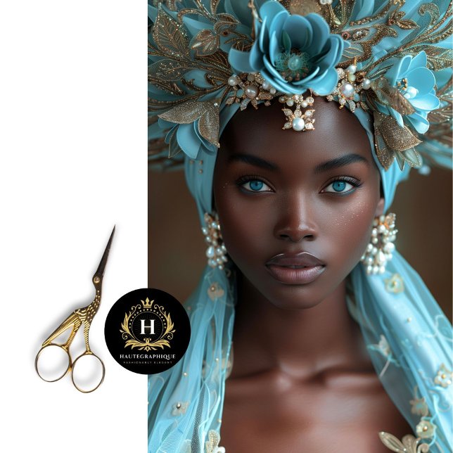 Türkis Blue Floral Headdress Decoupage Seidenpapier (Von Creator hochgeladen)