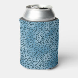 Türkis Blue Glitzer Leopard Print Dosenkühler