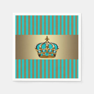 Türkis Blue Gold Crown Prince Serviette