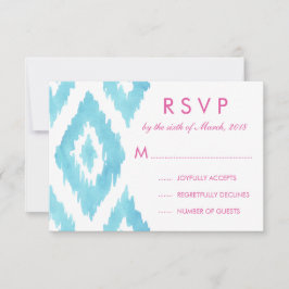 Türkis Blue Ikat UAWG RSVP Karte