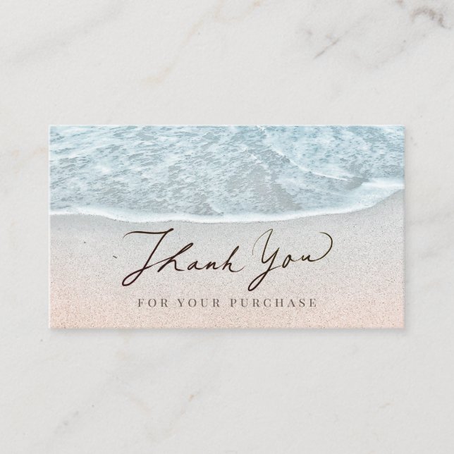 Türkis Blue Ocean Beach Danke Business Card Visitenkarte (Vorderseite)