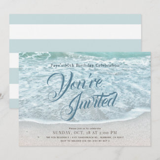 Türkis Blue Ocean Sandstrand Geburtstag Einladung