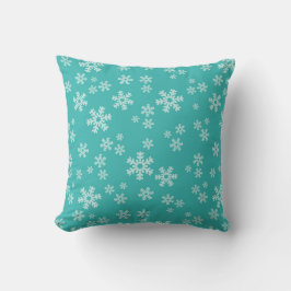 Türkis Blue Snow Flake Weihnachtskissen Kissen