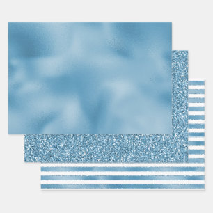 Türkis Blue Wedding Geschenkpapier Set