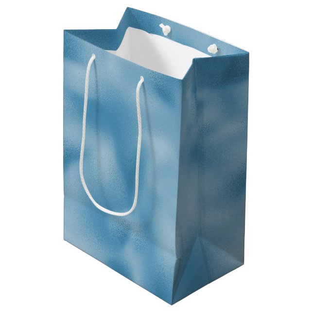 Türkis Blue Wedding Mittlere Geschenktüte (Vorderseite Schrägansicht)