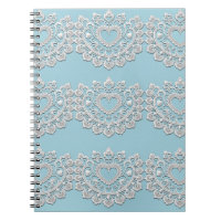 Türkis Blue White Lace Heart Wedding Bridal