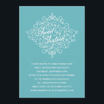 Türkis Blüh 16 . Geburtstag Geburtstagsparty Einladung<br><div class="desc">Diese elegante 16 . Geburtstag-Geburtstagsparty lädt mit einem hübschen Kalligraphieskript,  skurrilen Vintagen Schnörkeln und einem schönen türkisblauen Hintergrund zum Verweilen ein</div>
