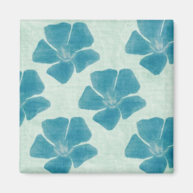 Türkis-Blumen-Muster-Magnet Magnet (Vorne)