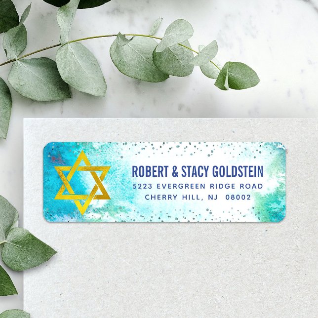 Türkis B'nai Mitzvah Rücksendeadresse (Von Creator hochgeladen)