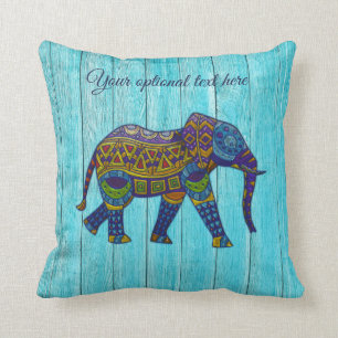 Türkis-Bohemisches Mosaik-Elefant-Kissen Kissen