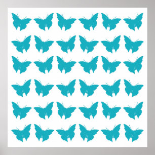 Türkis Bold Butterfliegen Poster