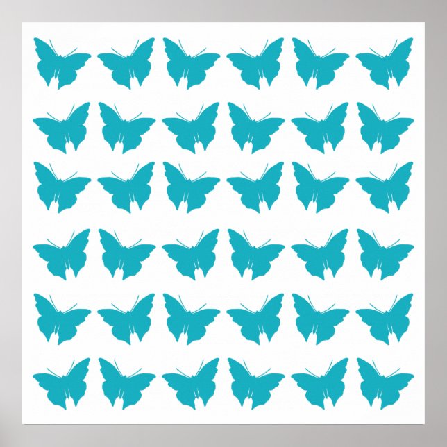 Türkis Bold Butterfliegen Poster (Vorne)
