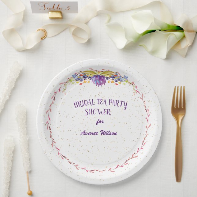 Türkis Bridal Tee Party Dusche Pappteller (Hochzeit)