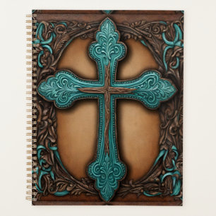 Türkis Brown Religious Western Country Cross Planer