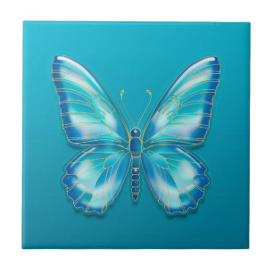 Türkis Butterfly Fliese