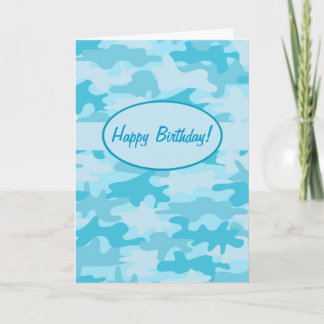 Türkis Camouflage Camouflage Happy Birthday Custom Karte