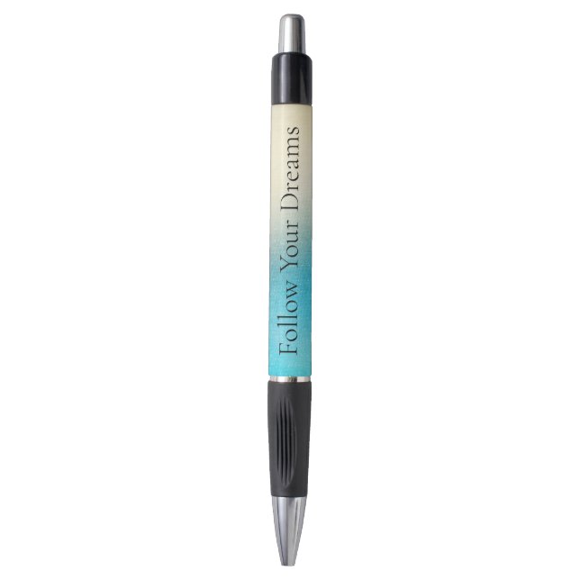 Türkis Chic White Aqua Blue Kugelschreiber (Vorderseite Vertikal)