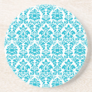 Türkis Damask Getränkeuntersetzer